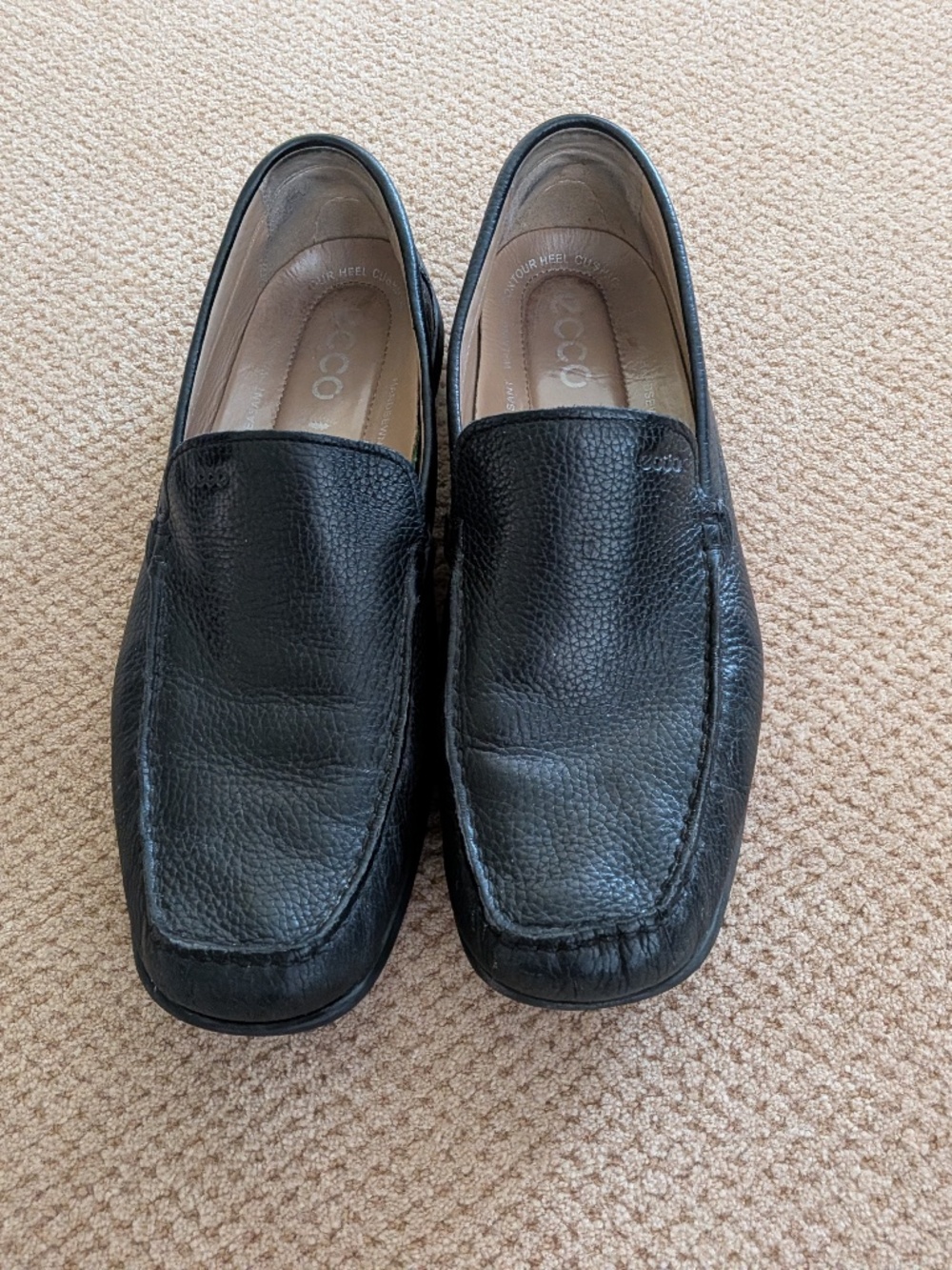 Ecco 13-13.5 (47) Men’s Driving Loafers Moccasins Comfort Shoes Black Leather